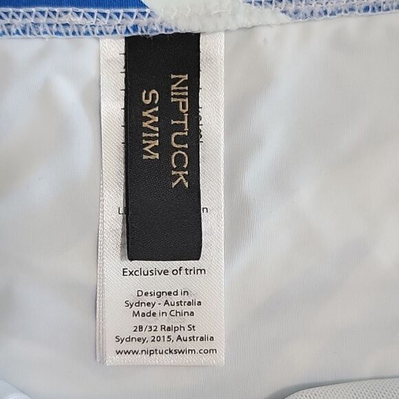 Niptuck Blue and White Zebra Print Bikini Swimsuit Bottom Size 6 - Picture 3 of 13